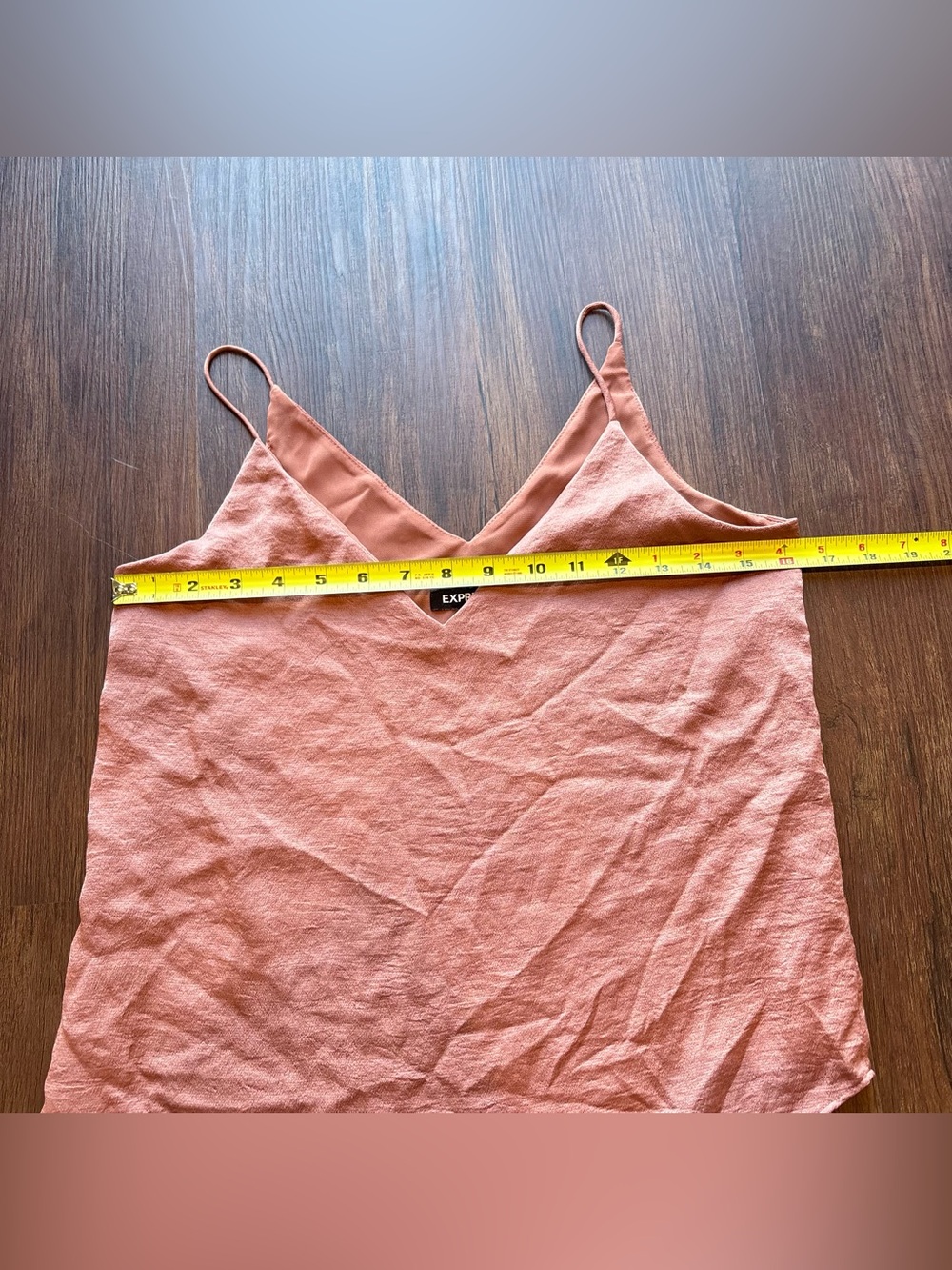 Express Satin Cami Terracotta Rose Copper 90s Slip Top Minimalist Layering XS - Picture 4 of 6
